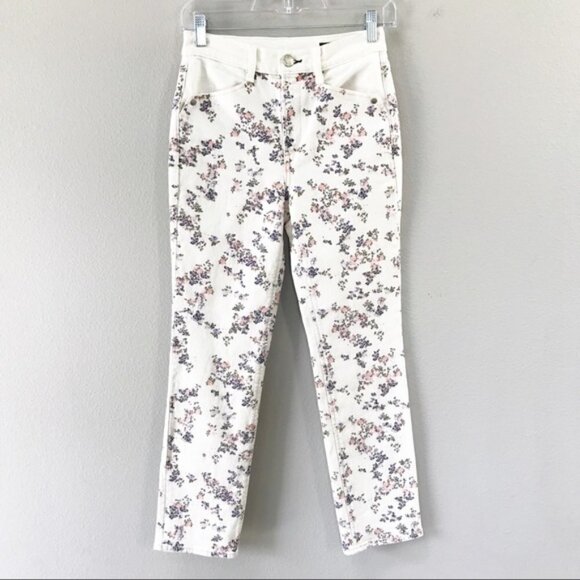 Rag & Bone NWT Ellie Jeans Micro Floral White 25 Cottage Core Coastal Grandma - Picture 3 of 8